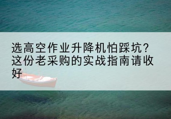庆安高空作业升降机厂家推荐-选高空作业升降机怕踩坑？这份老采购的实战指南请收好