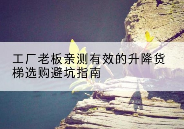庆安升降货梯怎么选-工厂老板亲测有效的升降货梯选购避坑指南
